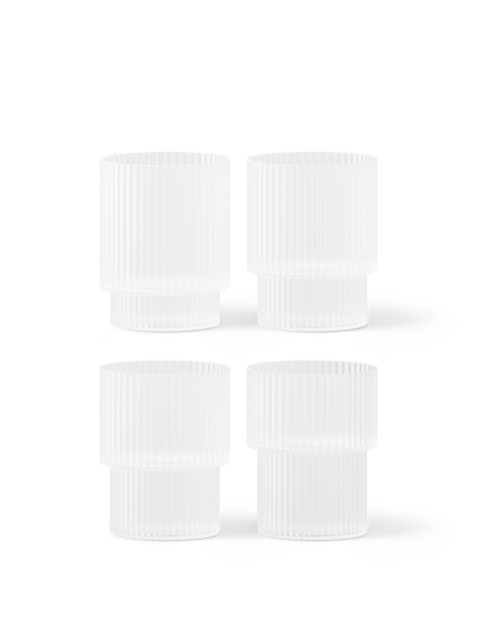 Ferm - Ripple Gläser, frosted, 4er-Set