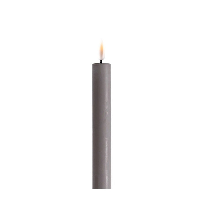DELUXE Homeart - LED Stabkerze 15cm, grau, 2 Stk.