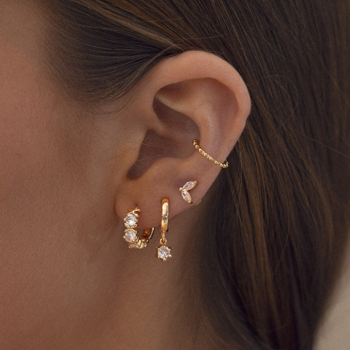 timi of Sweden - Olivia White Crystal Hoop Earrings