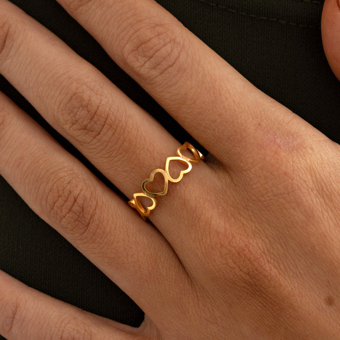 timi of Sweden - Sophie - Heart Outline Ring Stainless Steel