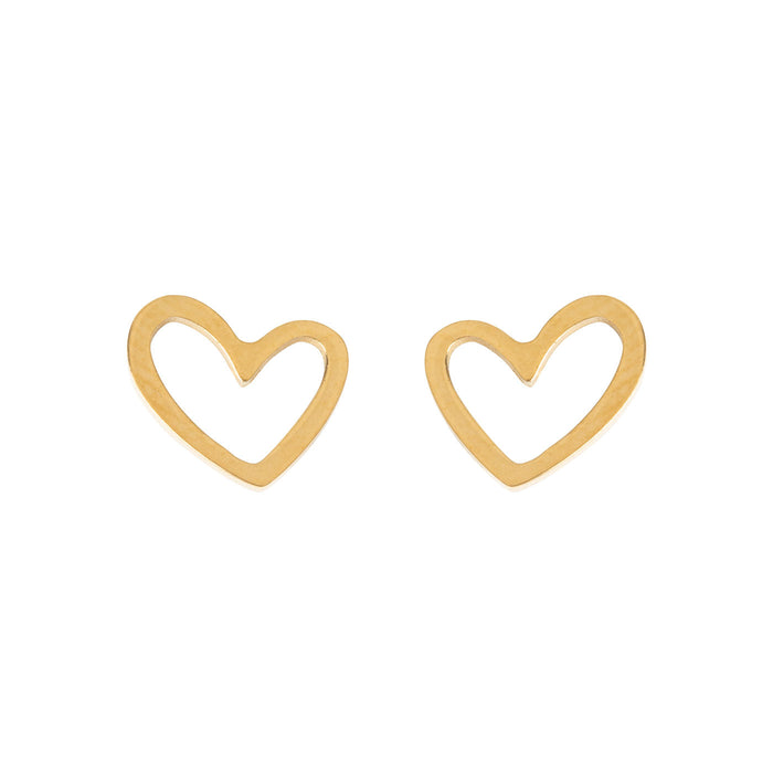 timi of Sweden - Sarah - Heart Outline Stud Earring Stainless Steel, gold