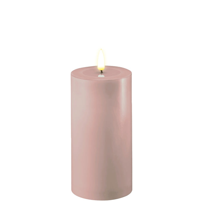 DELUXE Homeart - LED Stumpenkerze, rose, 7,5*15cm