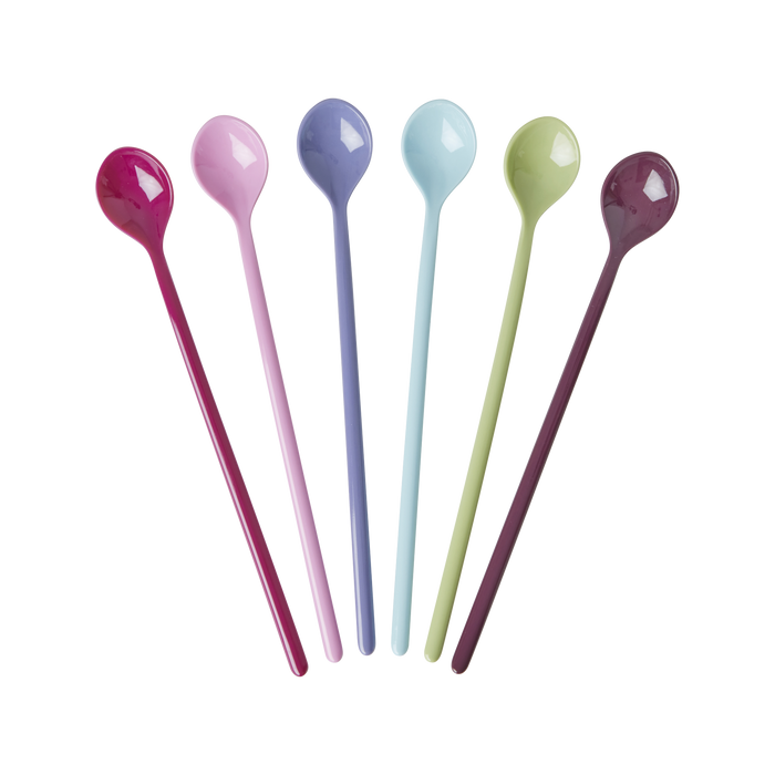RICE - Melamin Latte-Löffel - Multi - 6er Pack