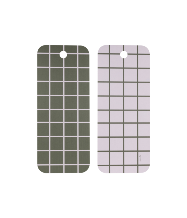 Muurla - Checks & Stripes Schneide- und Servierbrett Checks, green/beige