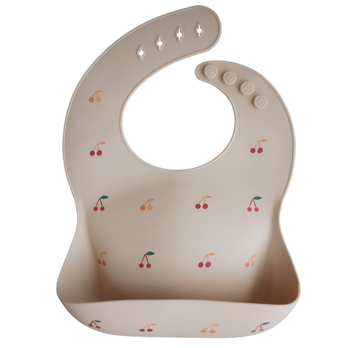 Mushie - Silicone Bib, cherries