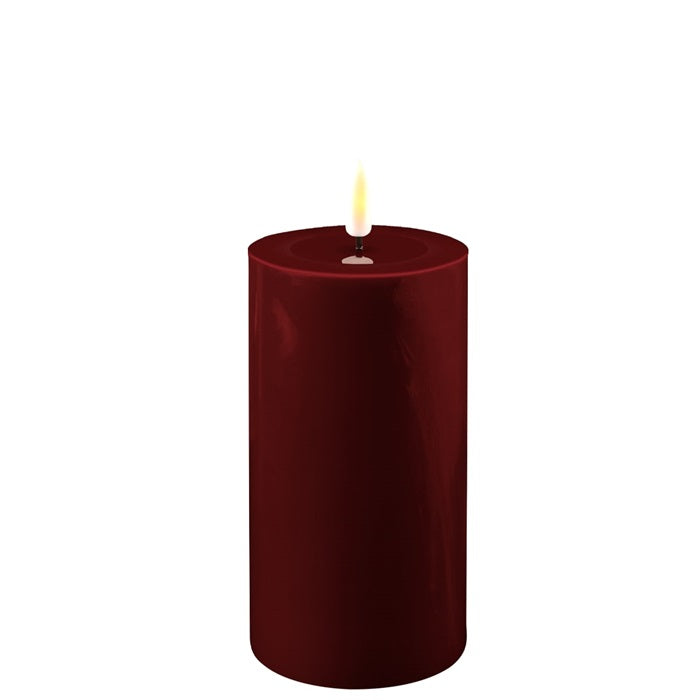 DELUXE Homeart - LED Stumpenkerze, burgogne, 7,5*15cm