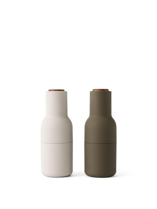 Audo Copenhagen - Bottle Grinder (Set aus 2), Hunting Green, Beige /Walnut