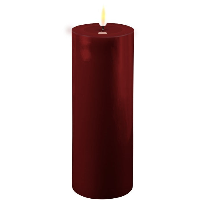 DELUXE Homeart - LED Stumpenkerze, burgogne, 7,5*20cm