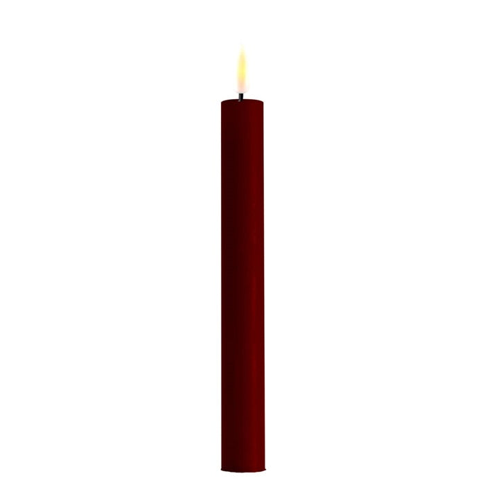 DELUXE Homeart - LED Stabkerze 24cm, burgogne, 2 Stk.