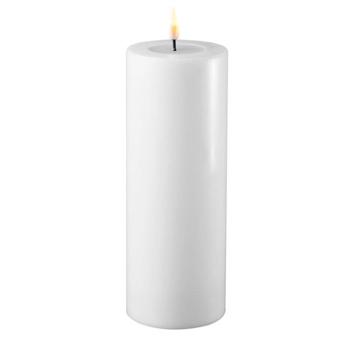 DELUXE Homeart - LED Stumpenkerze, weiß, 7,5*20cm