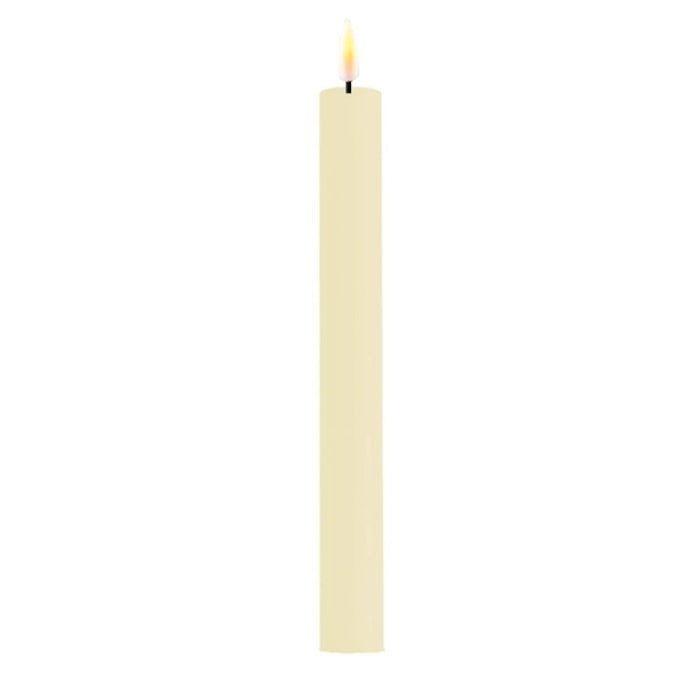 DELUXE Homeart - LED Stabkerze 24cm, creme, 2 Stk.