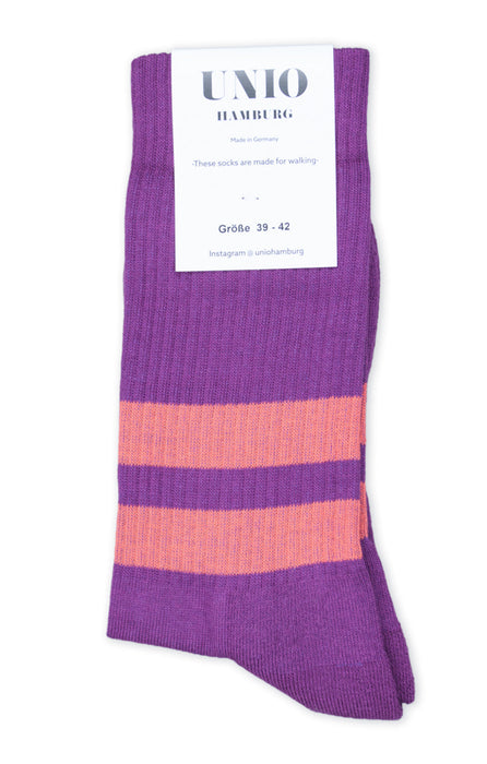 UNIO - Socke Tennis, violet / orange