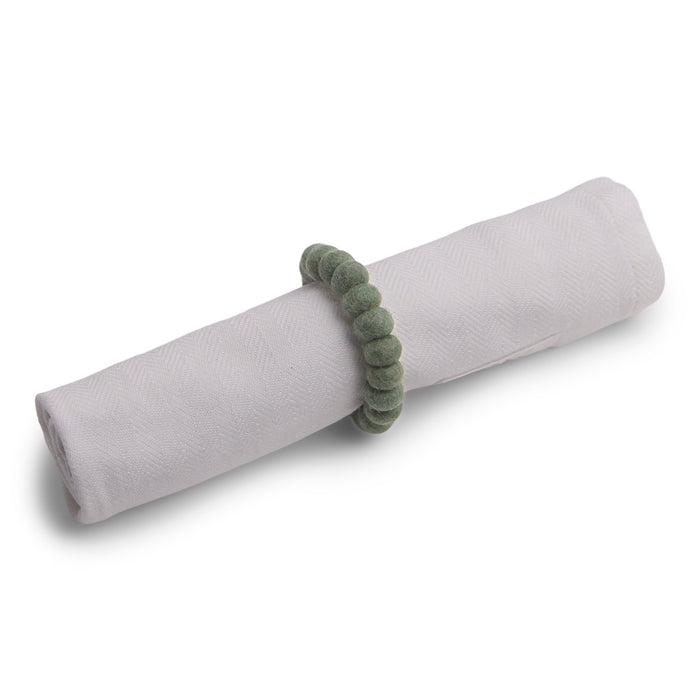 Gry & Sif - Napkin Ring Feltballs, dusty light green, 2er-Set