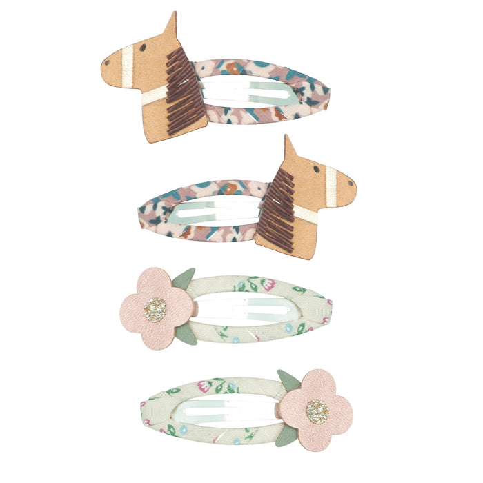 Mimi & Lula - Horse & Flower Clip Set