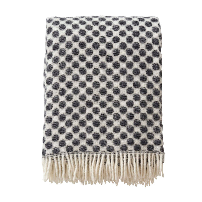 Klippan - Gotland dot black, woven wool throw