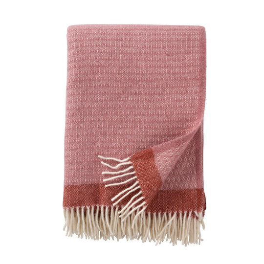 Klippan - Harald, dusty rose/copper, woven throw 100% eco lambs wool