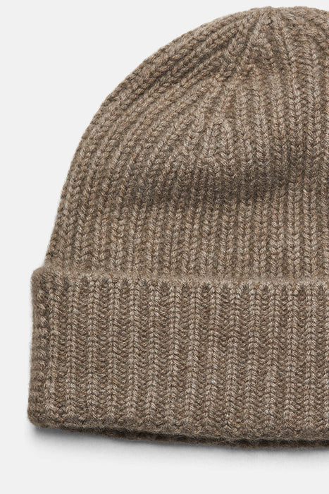 Mouleta - Kaschmir Beanie, dark beige melange (Farbe 502)