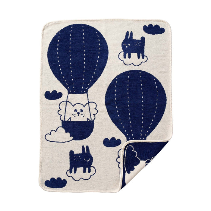 Klippan - Balloon navy, woven oeko-tex chenille blanket, 70x90cm