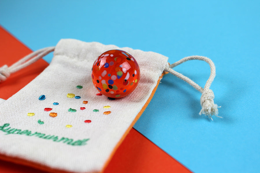 ava&yves - Murmel aus Muranoglas, "Supermurmel", orange