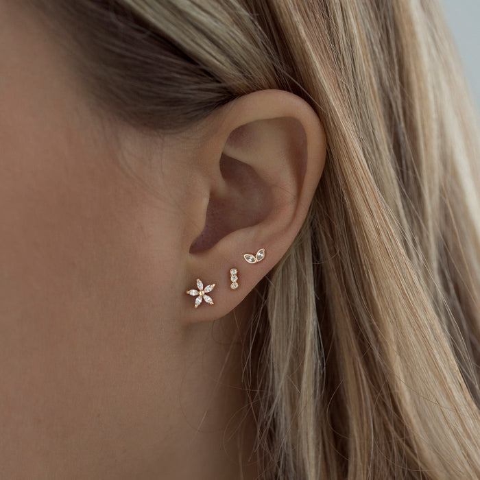 timi of Sweden - Crystal Flower Stud Earrings