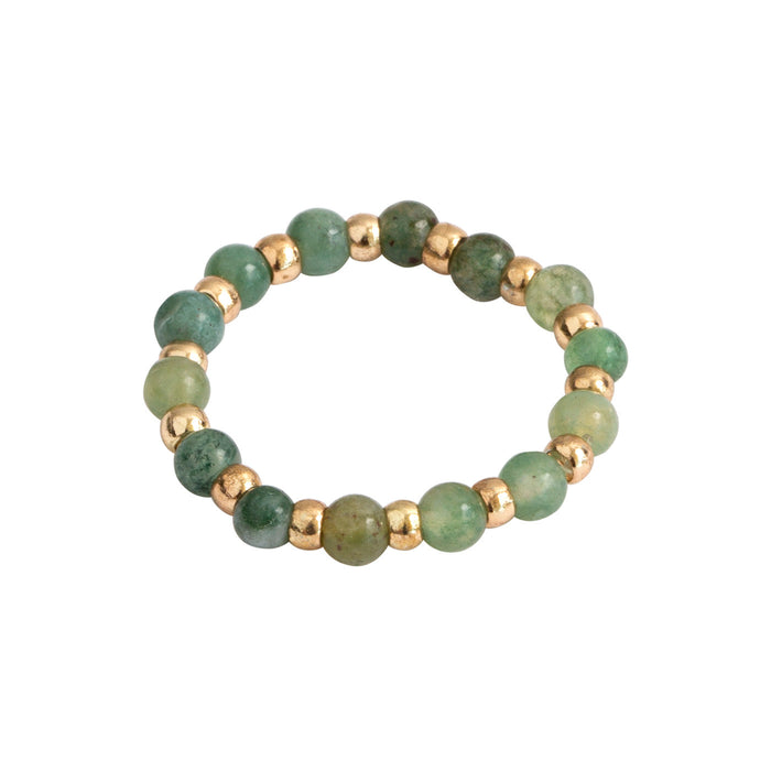 timi of Sweden - Stone and Bead Ring, green jade