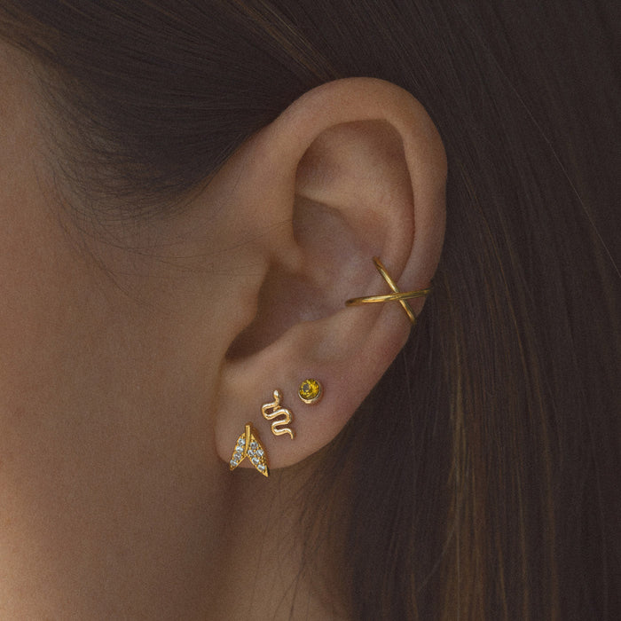 timi of Sweden - Alix Crystal Leaf Earrings