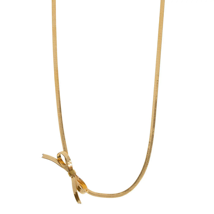 timi of Sweden - Juliette - Bow Snake Chain Necklace Stainless Steel