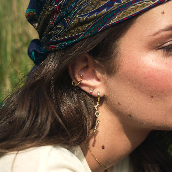 timi of Sweden - Anais, Crystal Stud Earrings Stainless Steel, gold