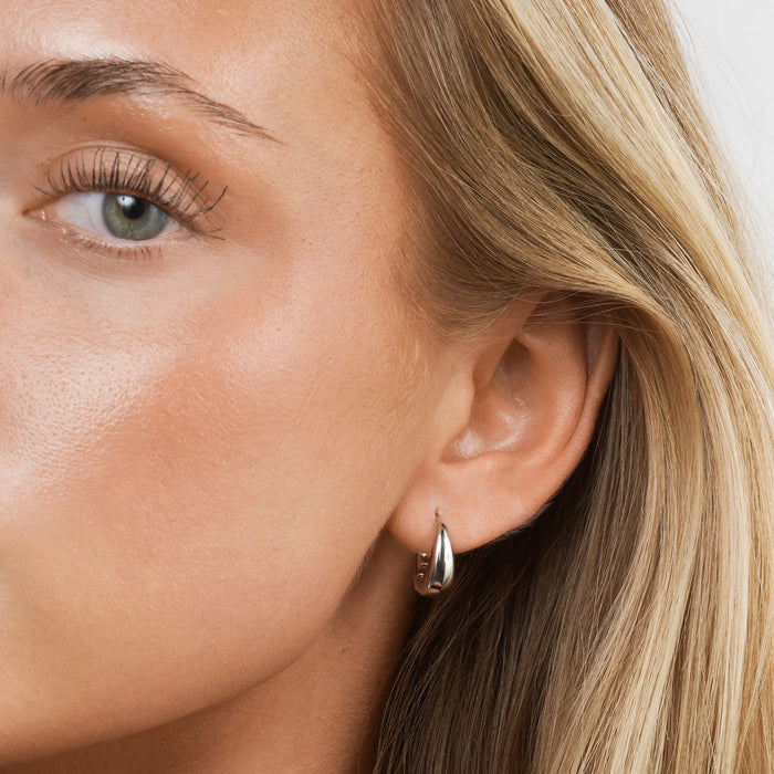 timi of Sweden - Hedvig, Classic Wide Hoop Earrings, silver