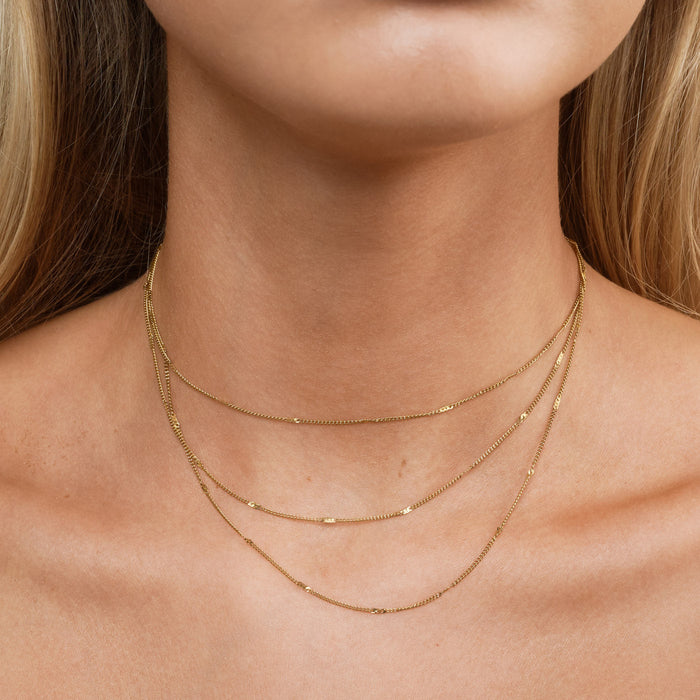 timi of Sweden - Mika, multi Chain Necklace, stainless steel gold