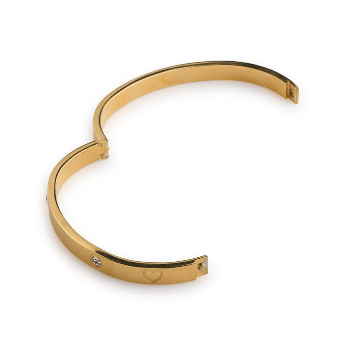 timi of Sweden - Gia, Crystal Heart Bangle Bracelet, gold
