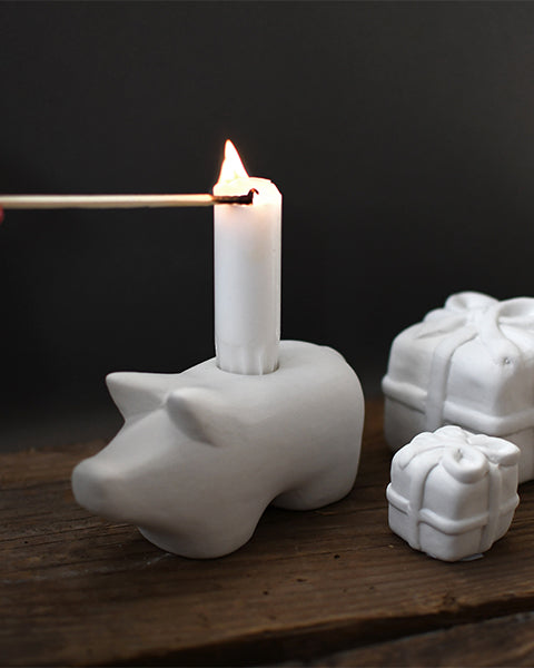 Storefactory- HUBERT, white candlestick