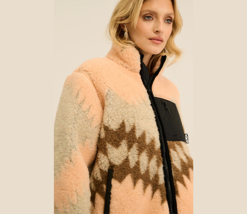 Alwero - Sweater-Jacke SHERPA, aztec apricot