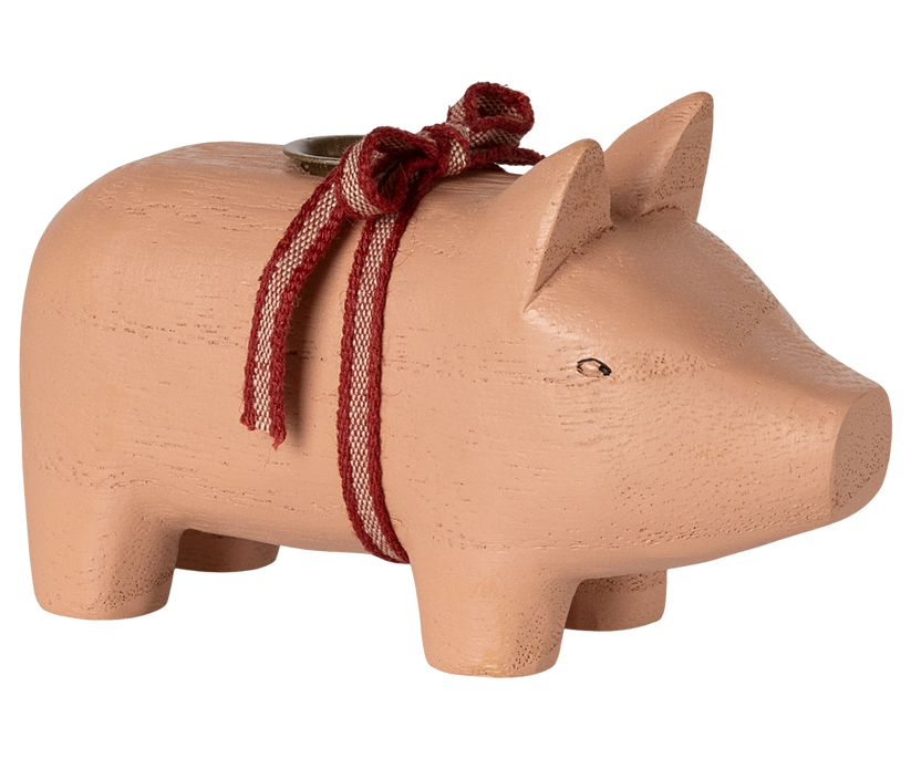 Maileg - Kerzenhalter, Kleines Schwein - rosa