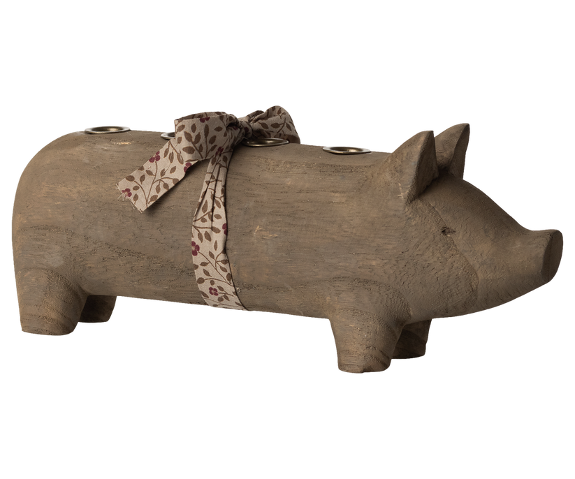 Maileg - Kerzenhalter, Schwein, Advent natur