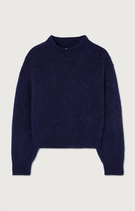 American Vintage - Pullover EAST kleiner Stehkragen, navy chine