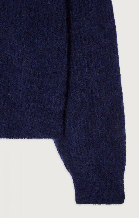 American Vintage - Pullover EAST kleiner Stehkragen, navy chine