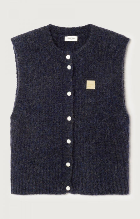 American Vintage - Weste, navy mouline