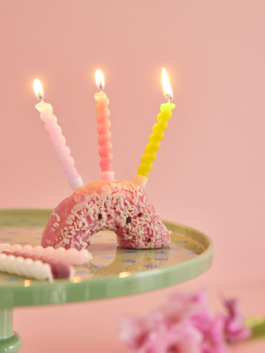 RICE - Twisted Cake Candle, 12 Stück, pink