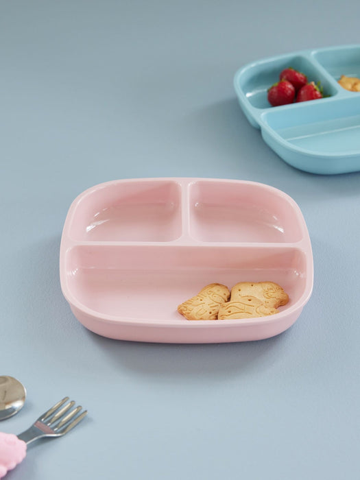 RICE - Melamin Kinderteller mit 3er-Einteilung - soft pink