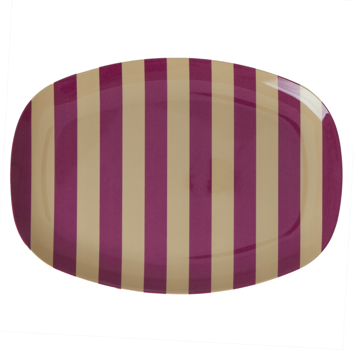RICE - Melamin Platte rechteckig - two tone - Stripes Print
