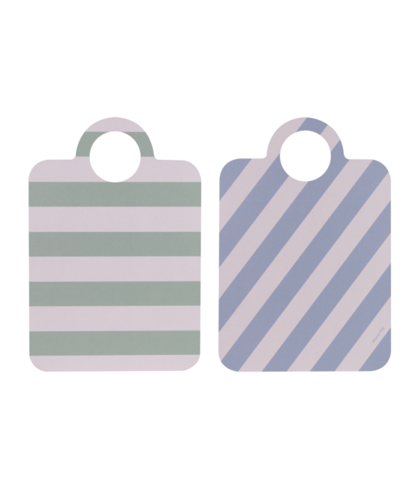 Muurla - Checks & Stripes Schneide- und Servierbrett Stripes, green/blue
