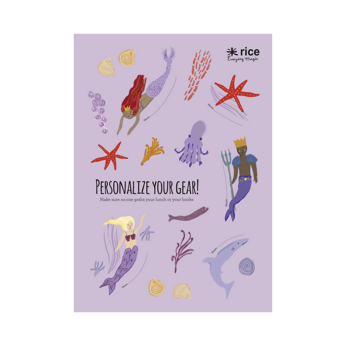 RICE - Stickers to personalize your Lunchbox with Mermaid Print