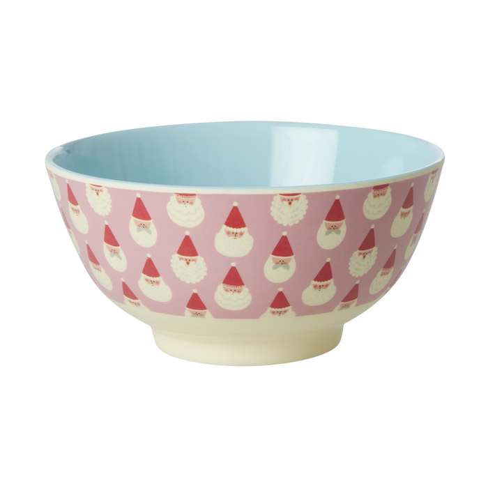 RICE - Medium Schüssel Melamin - soft pink, Santa Baby Print