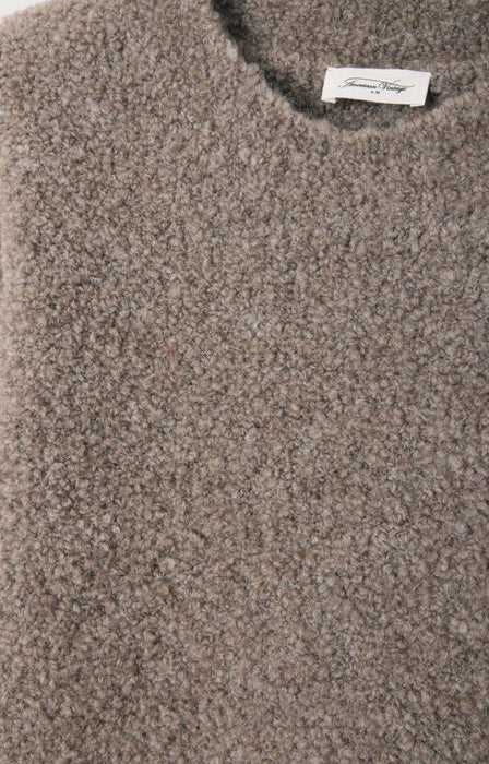 American Vintage - Damenpullover Zolly, kurzarm, taupe chine