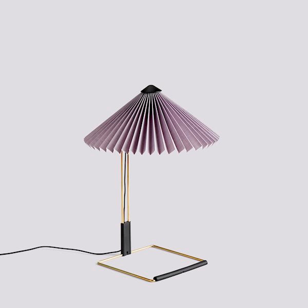 HAY - Matin Table POLISHED BRASS BASE 300 / lavender shade
