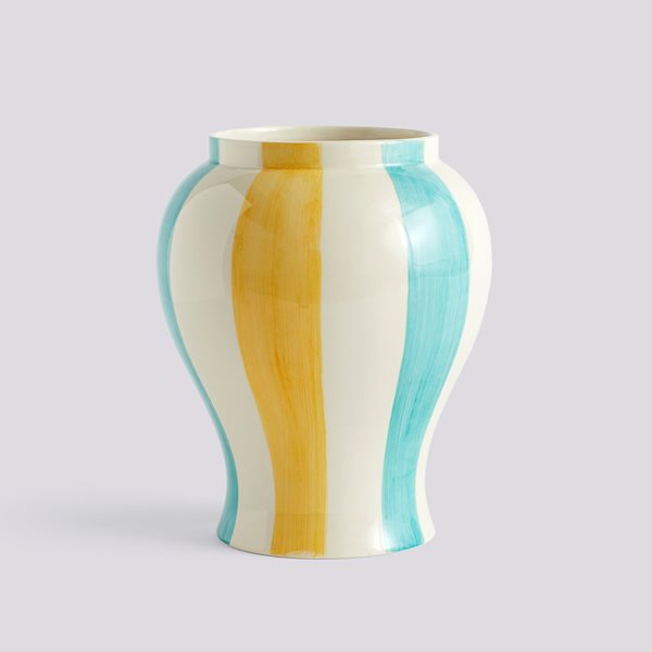 HAY - Sobremesa Stripe Vase, large, green/yellow