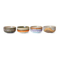 HK Living - 70s ceramics, Dessert Bowls, reef (4er-Set)