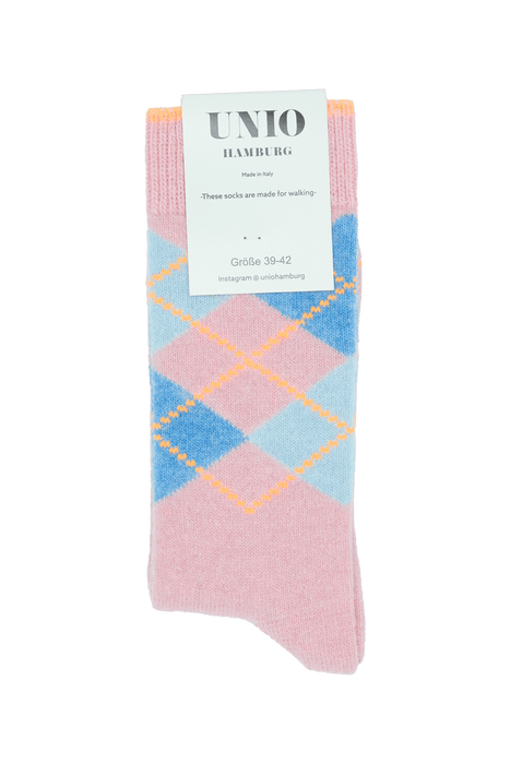 UNIO - Socken ARGY, rose-blue-neon orange (07)