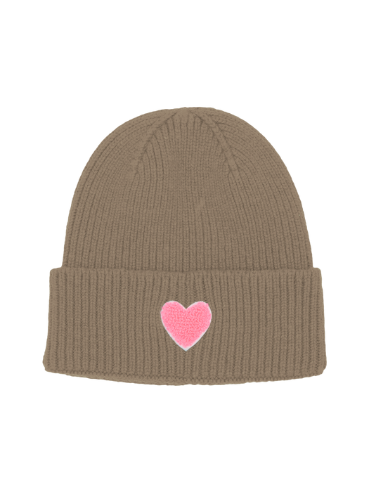 UNIO - Mütze LUND Heart neon pink, new taupe (042)